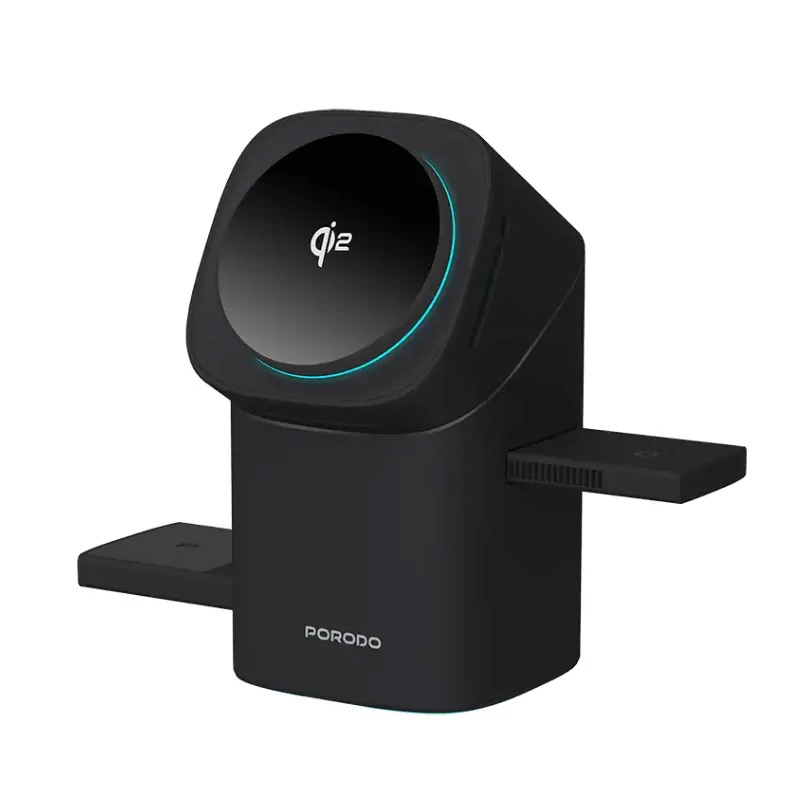 شارژر مگ سیف 3 در 1 با قابلیت چرخش خودکار پرودو مدل PD-FWCH043