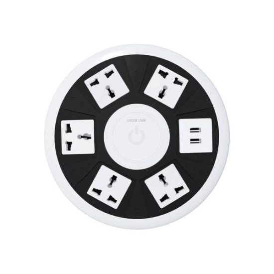 چندراهی برق گرین مدل GN7N1PSKT13 ظرفیت ۵ عدد با طول کابل ۲ متر