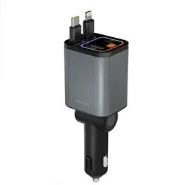 شارژر فندکی 65 وات با کابل جمع شونده گرین لاین مدل Retractable