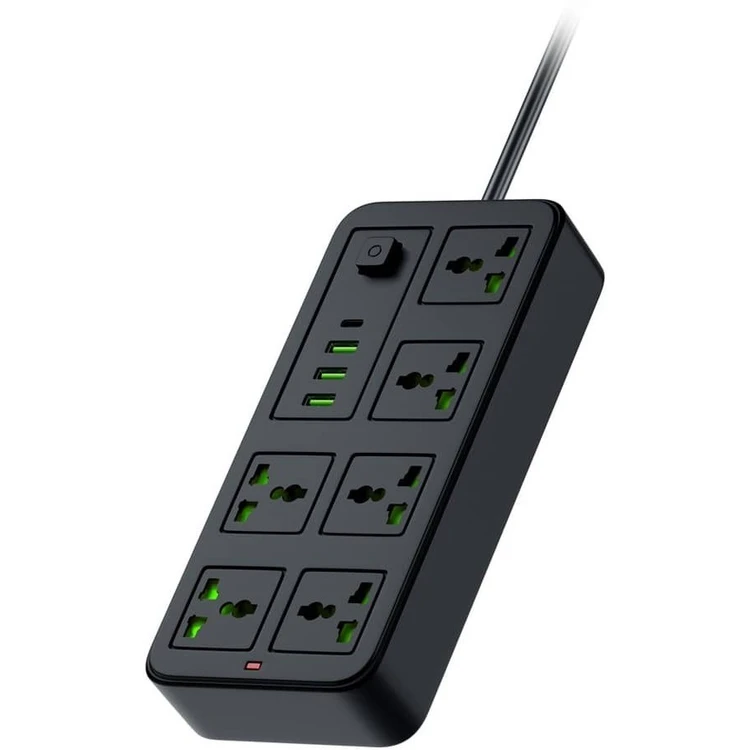 چندراهی برق پرودو مدل Universal Sockets 6 ظرفیت ۳ متر