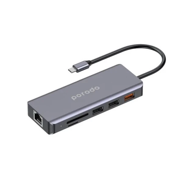 مولتی پورت پرودو مدل Porodo 9in1 USB-C Hub Porodo PD-91CHB-GY